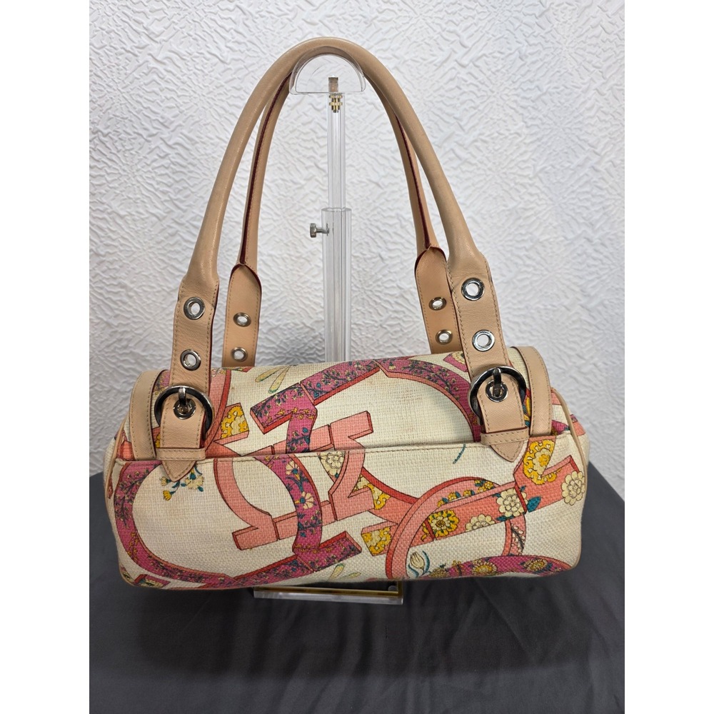 Salvatore Ferragamo Shoulder Bag Womens Medium Multi Excellent‎ Floral Canvas - Picture 6 of 14